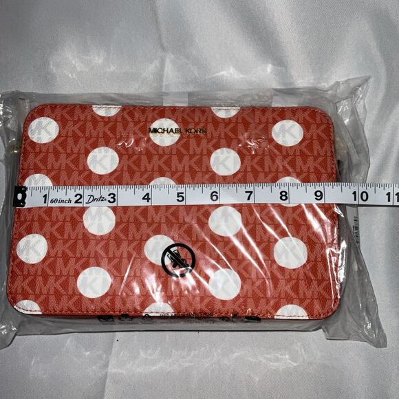 Michael Kors Jet Set Item Crossbody Bag Polka Dots Red Clay Still Factory Sealed - Picture 7 of 9